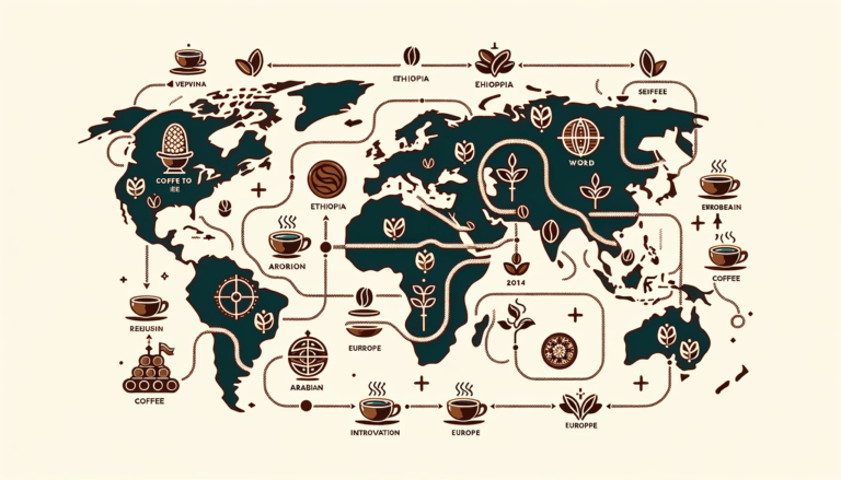 Path of coffee's spread around the world